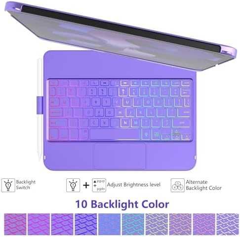 Нов Калъф с клавиатура за iPad 10-то поколение 10.9” с тъчпад RGB кейс