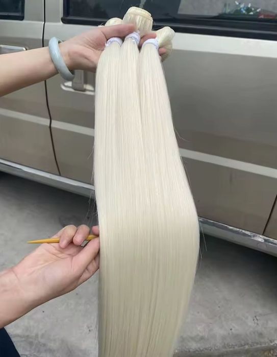 150 грама Естествена руса коса 65см цяла треса за зашиване