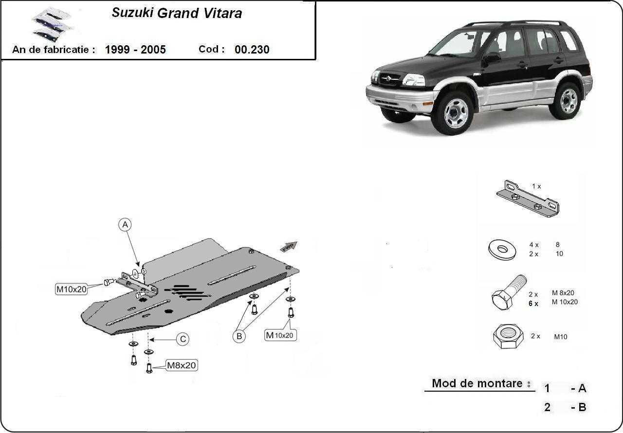 Метална кора под двигател и скорости SUZUKI GRAND VITARA 1999-2015
