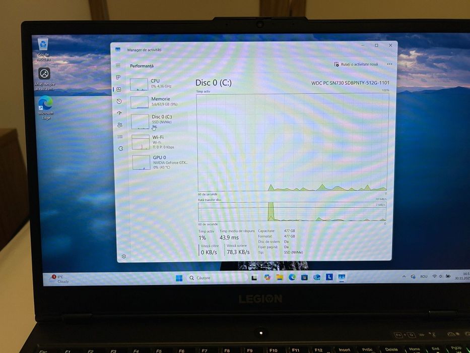 Laptop Gaming Lenovo Legion 5 1660Ti