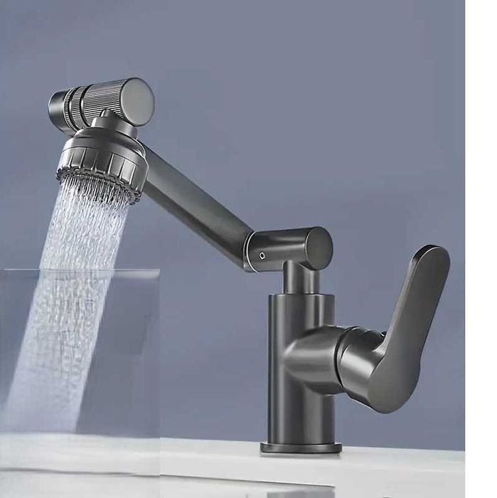 Baterie apa monobloc rotativa 720 grade negru lucios completa