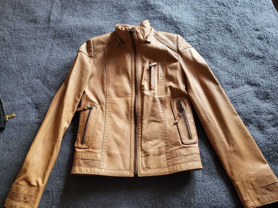 Ново дамко яке от естествена бежова кожа, р-р XS