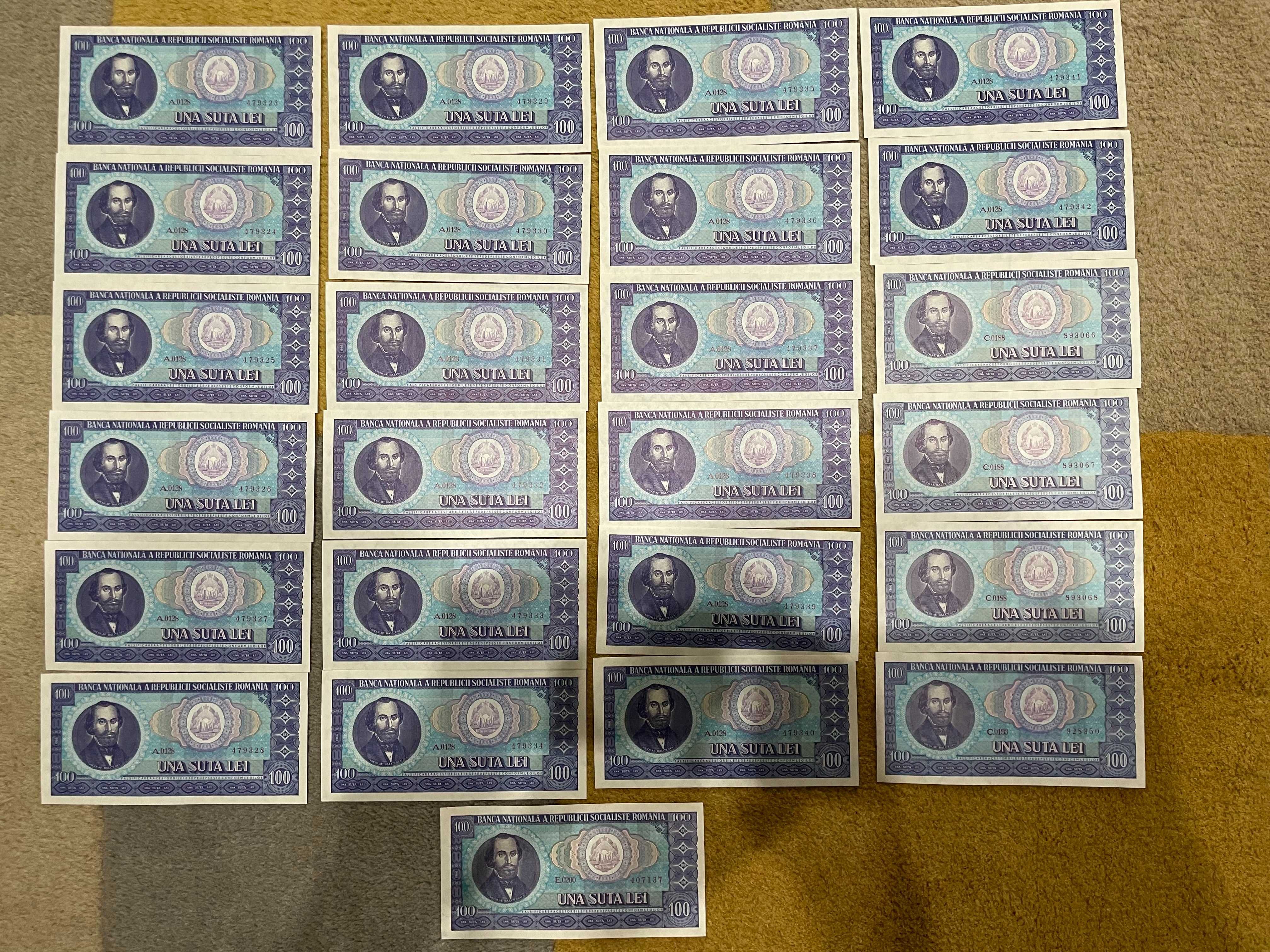 25 Bancnote - 100 Lei Nicolae Bălcescu 1966