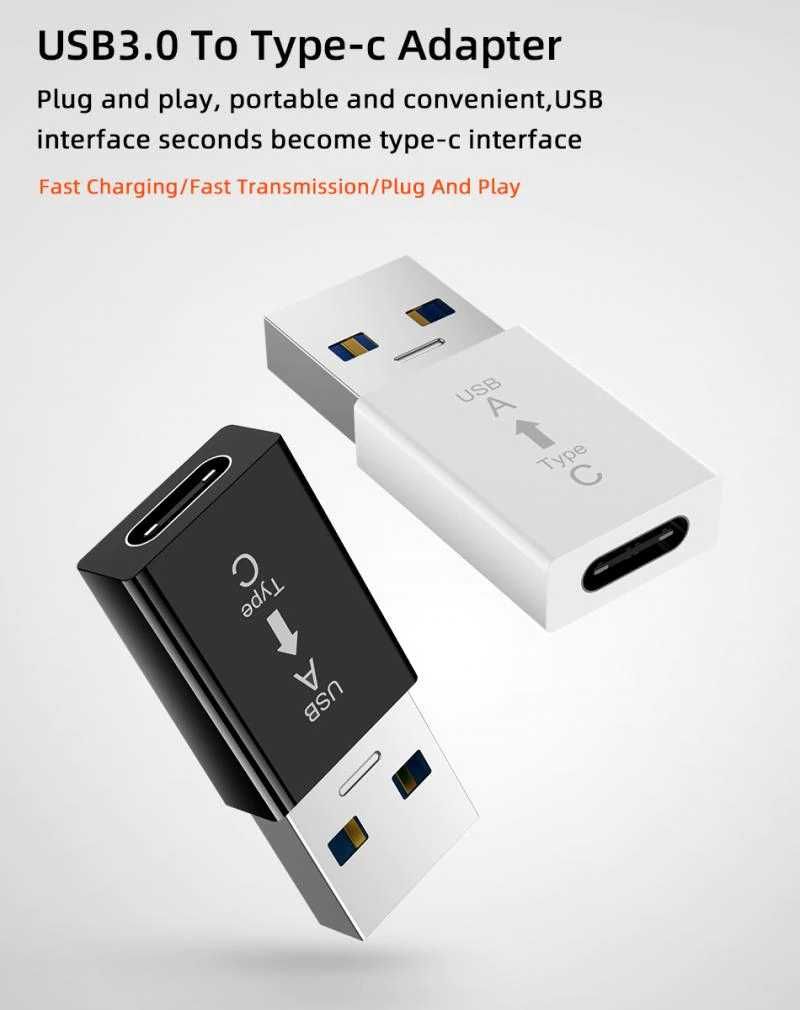 Преходник адаптер USB Type-C/USB 3.1 женско към USB 3.0 мъжко + Гаранц