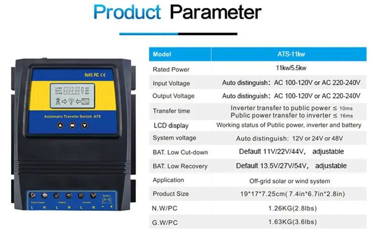 ATS-11kW protectie baterie (Automatic Transfer Switch )