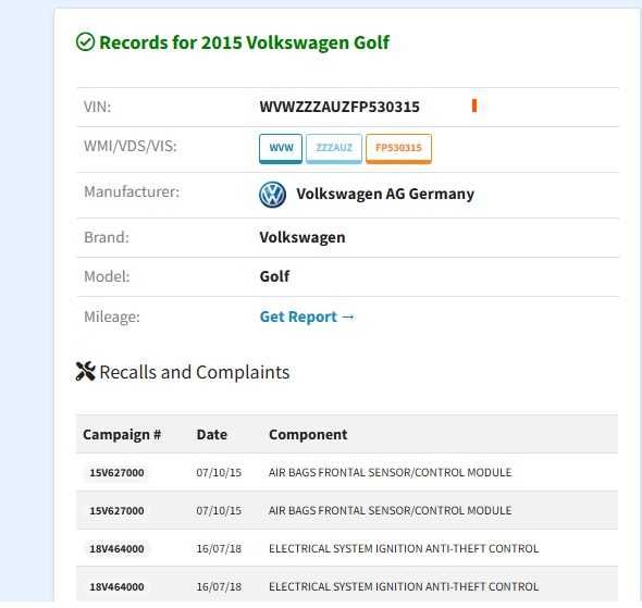 Vand Volkswagen GOLF 7