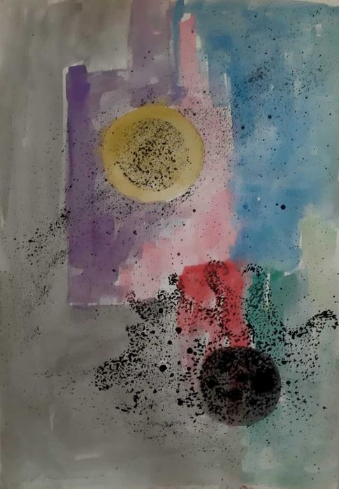 Jean-Francois Comment, Tuș și acuarelă, Semnat, Dim. 35 x 50 cm