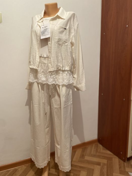 Новинка Двойка тонкий хлопок рубашка+майка