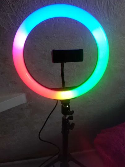 RGB Кольцевая Лампа 20 26 см (цветные + обыч. режимы) + ШТАТИВ!