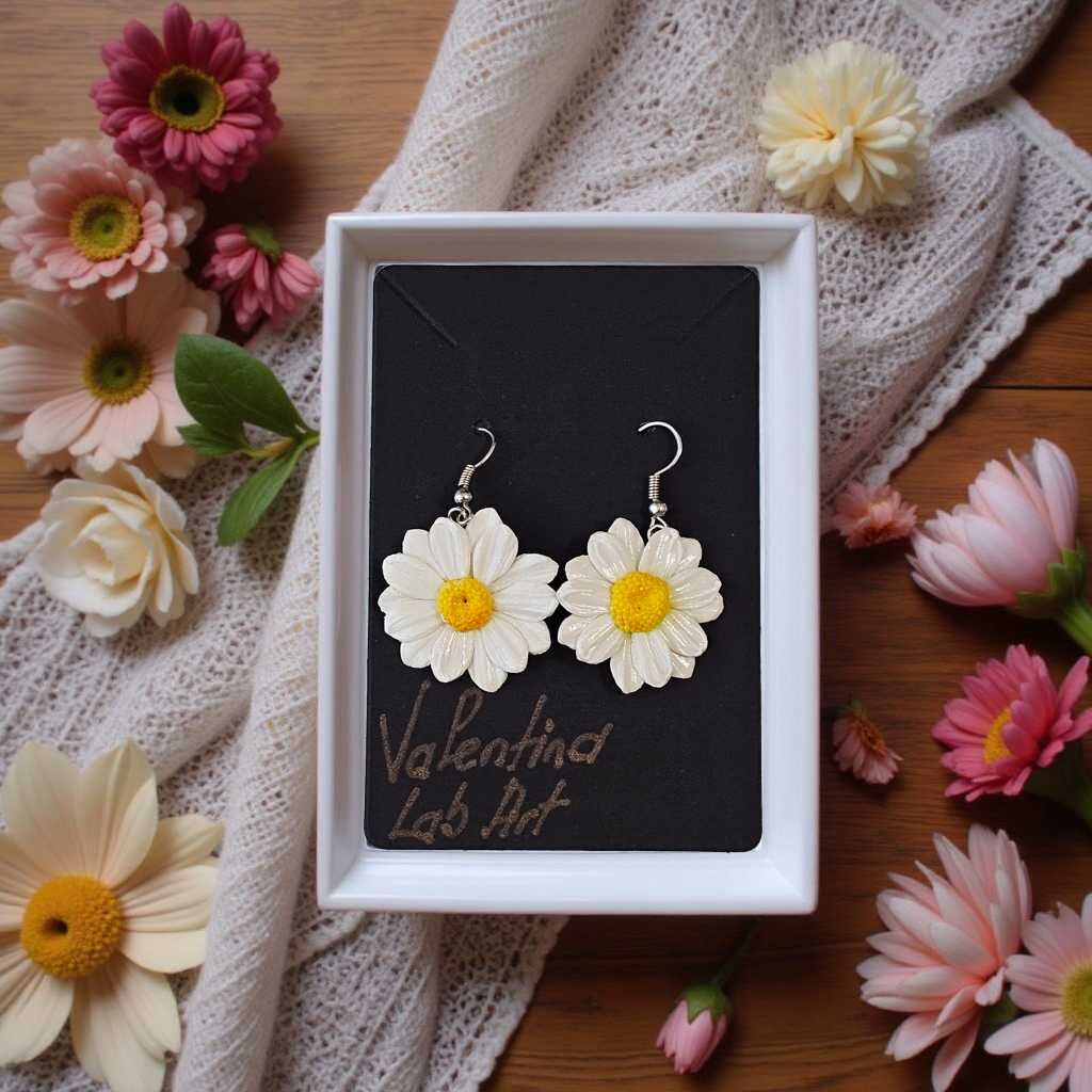 Cercei handmade din lut polimeric – iepurași, paste, margarete