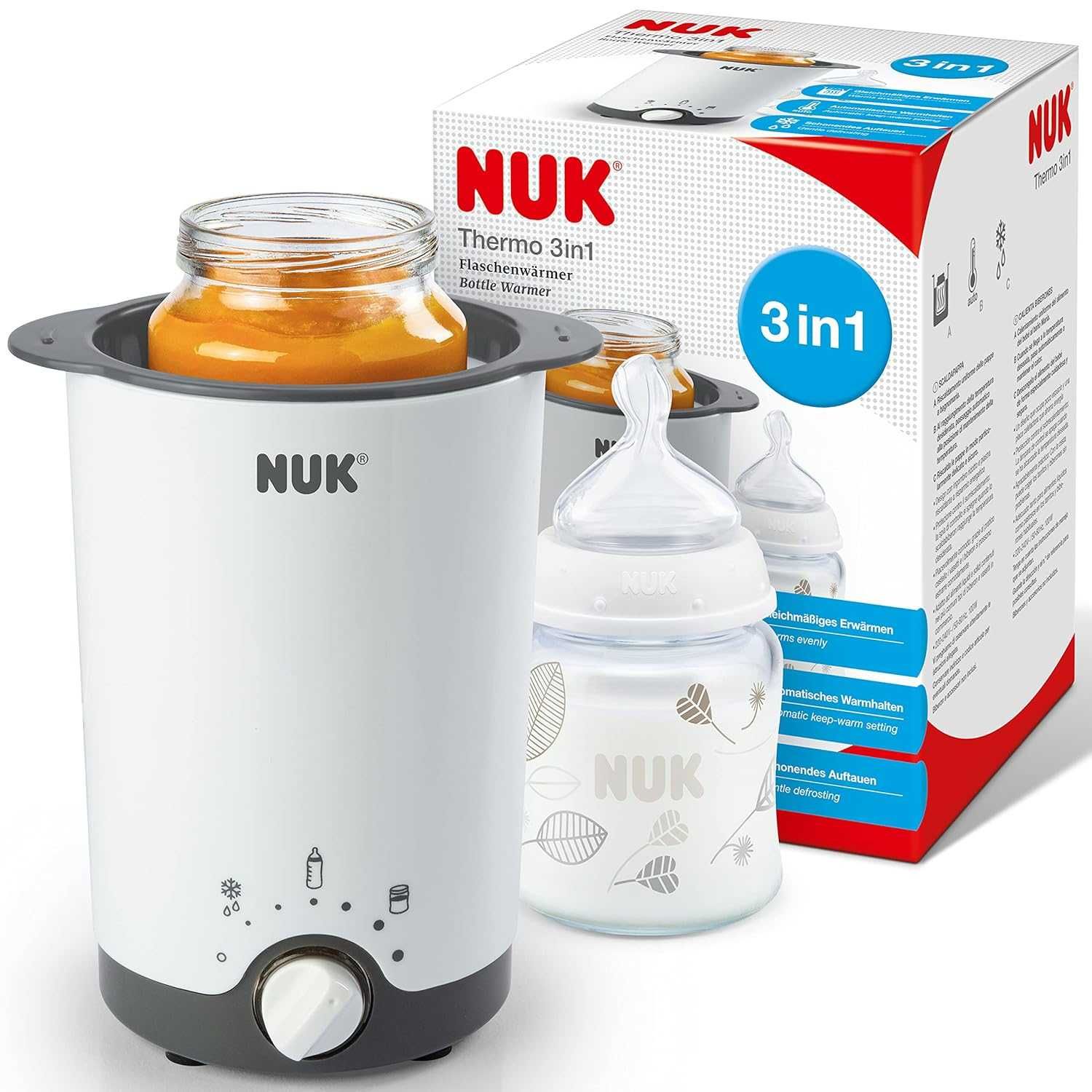 Уред за затопляне на храна NUK Thermo 3 в 1, За Чаши и Бутилки