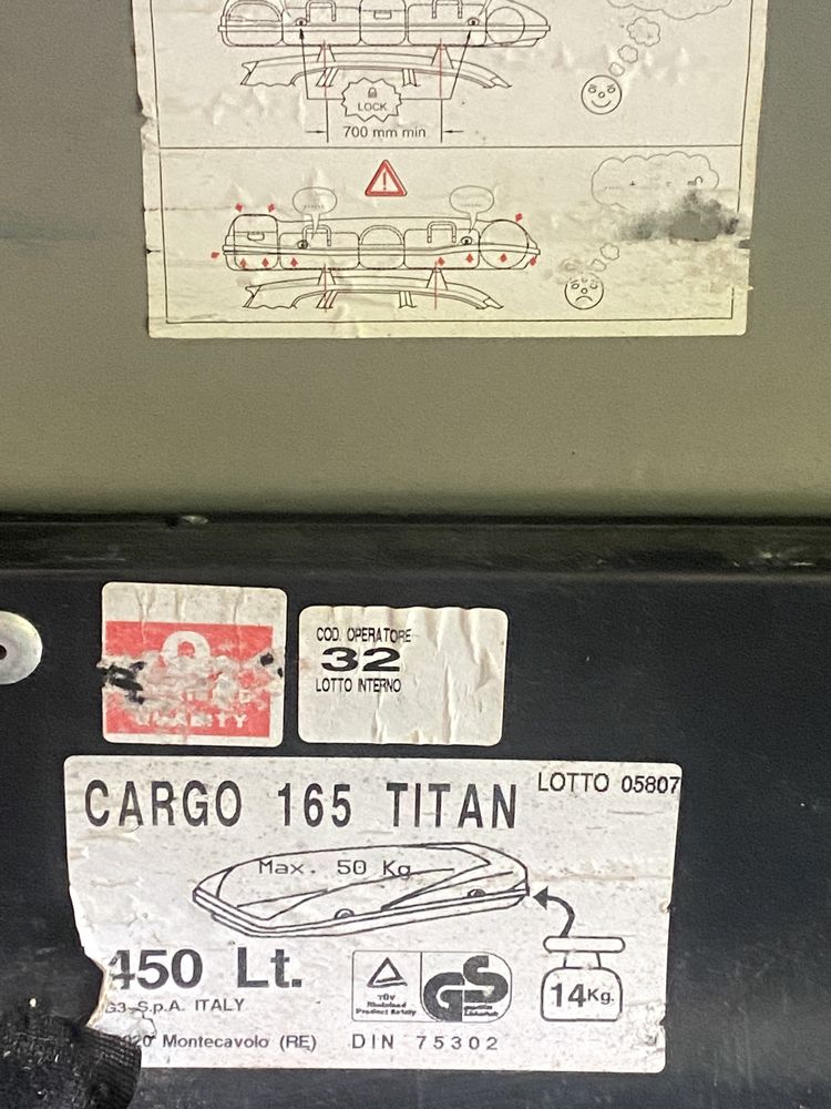 Porbagaj auto Cargo 165 Titan