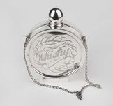 Plosca din argint pentru whisky-Italia Milano-250ML-argint.ro