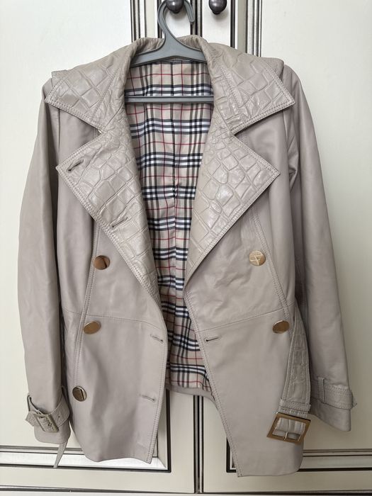 Кожаной женский пиджак