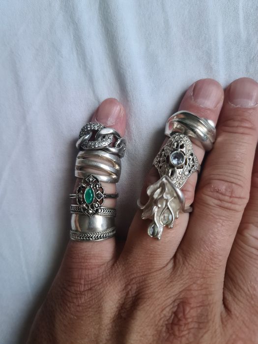 N Lot 7 inele superbe dama argint 925,marcate testate și verificate