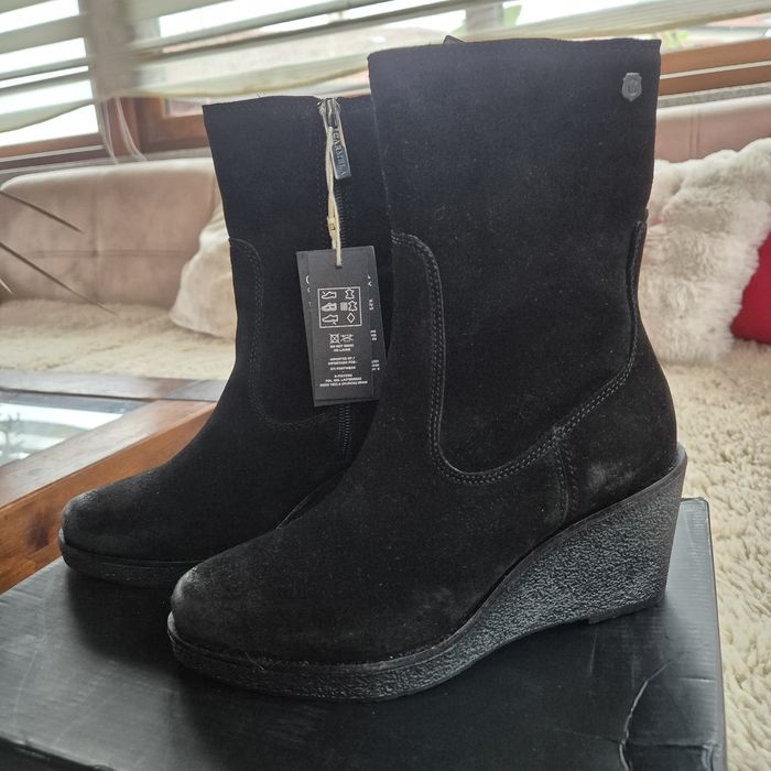 Обувки, боти естествен велур/естествена кожа