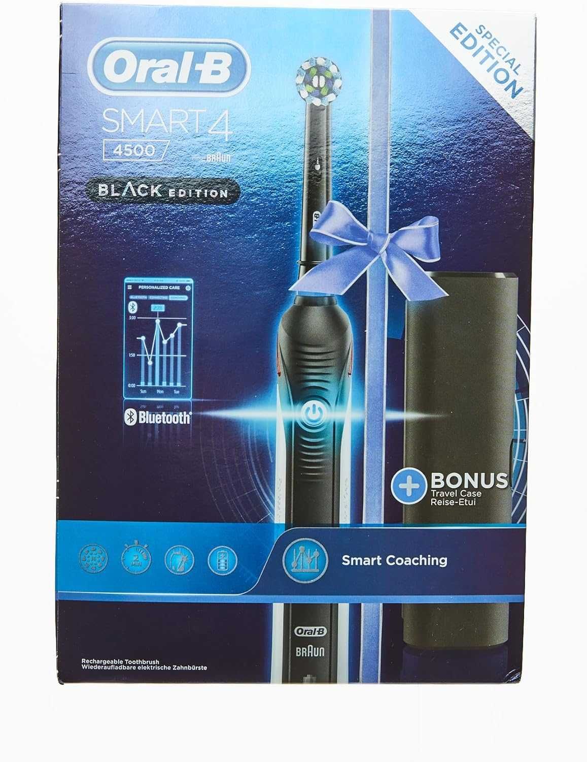 Електрическа четка за зъби Oral-B Smart 4 4500 Black Edition,Bluetooth