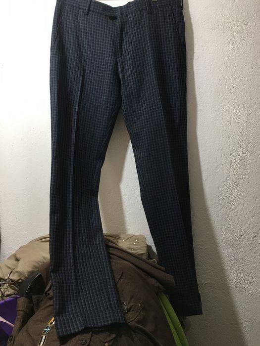 Вълнен кариран Tomy Hilfiger панталон тъмносин , 46