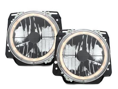 Кристални фарове с Angel Eyes и кръст GOLF II  (83-93) -  хром