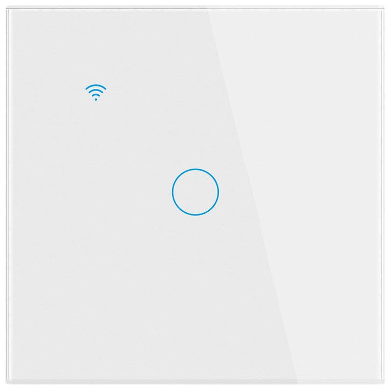 Intrerupator smart touch iUni 1F, Wi-Fi, Sticla, LED