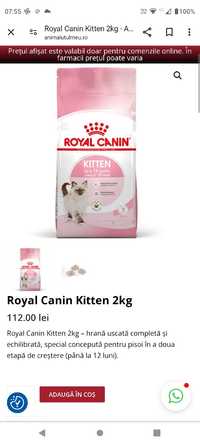 Mancare Pisici Royal Canin kitten + pasta mutivitamine