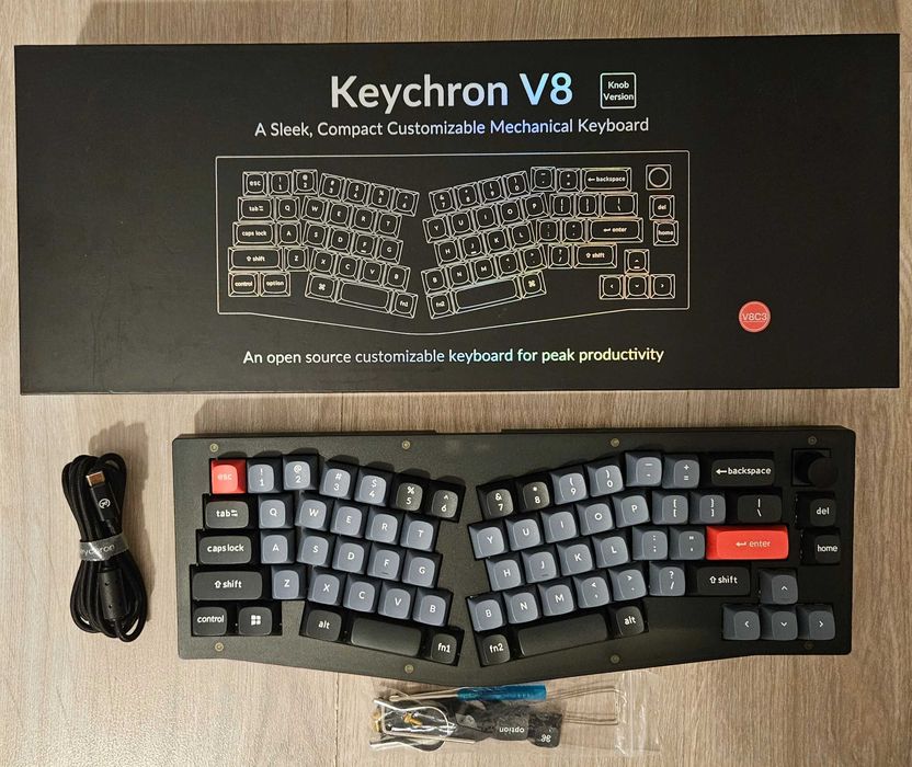 Tastatura Mecanica Keychron V8 Hotswap RGB Knob Alice Layout
