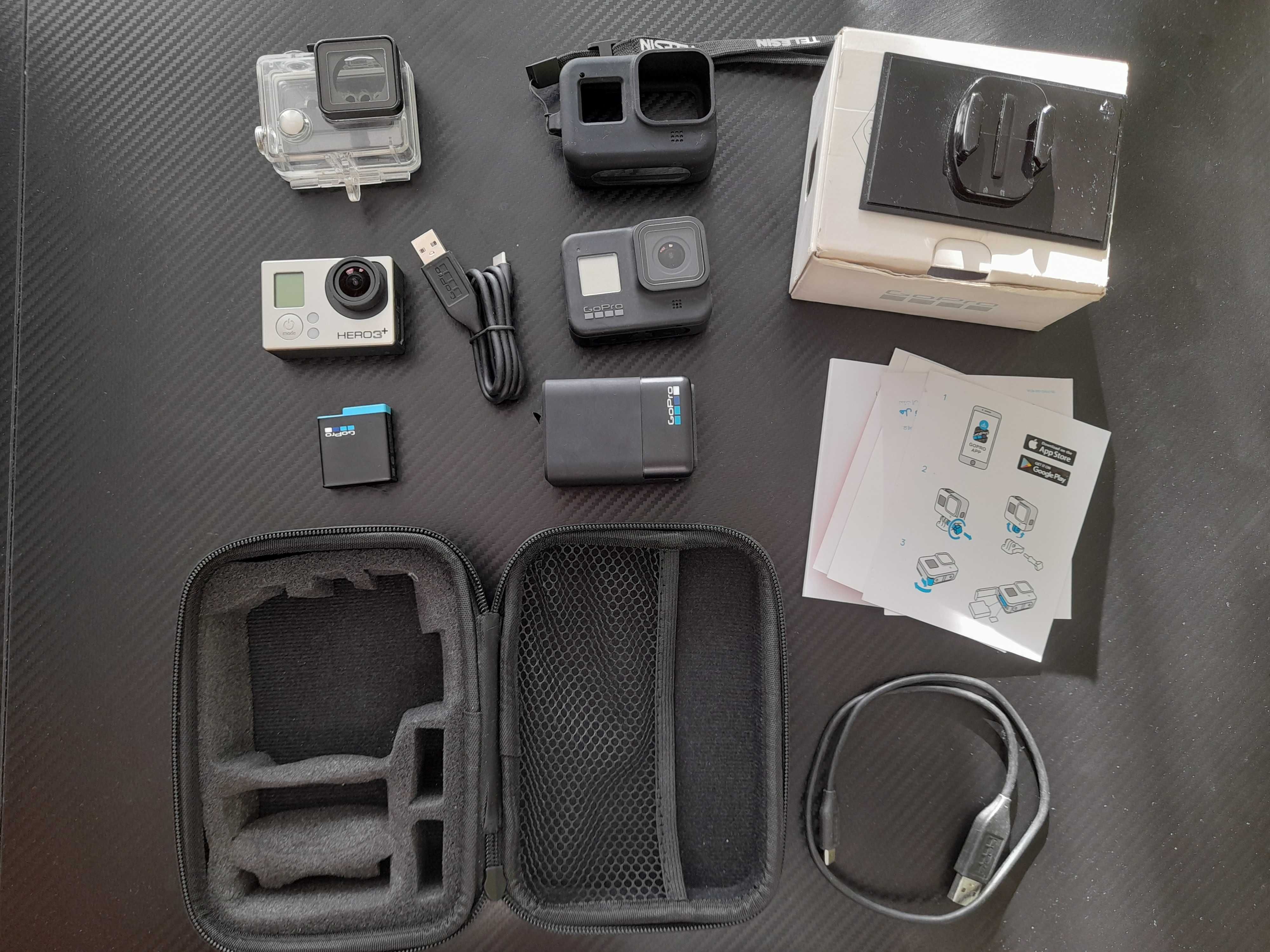 GoPro Hero 8 - GoPro камери + всички необходими части (+ GoPro Hero 3)