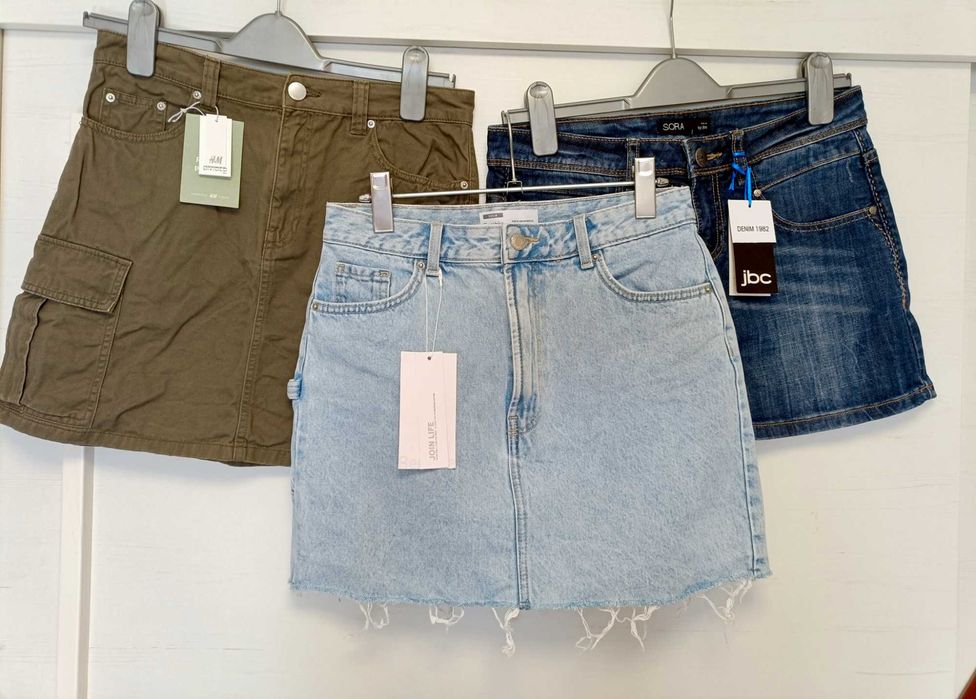 3 fustițe blugi noi H&M JBC Bershka