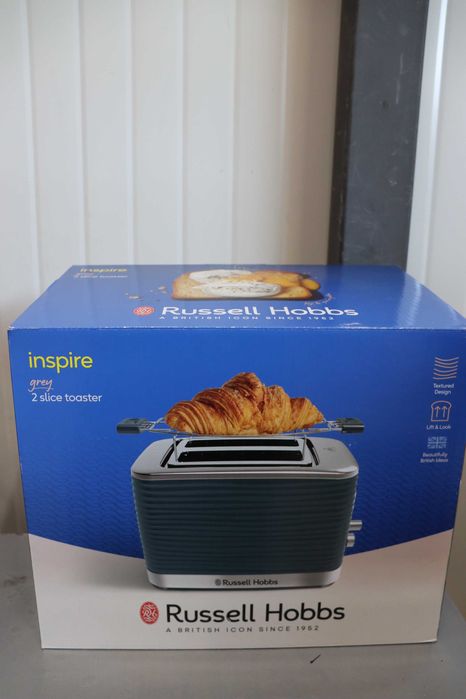 Тостер Russell Hobbs Inspire Grey Модерен дизайн, Чекмедже за трохи