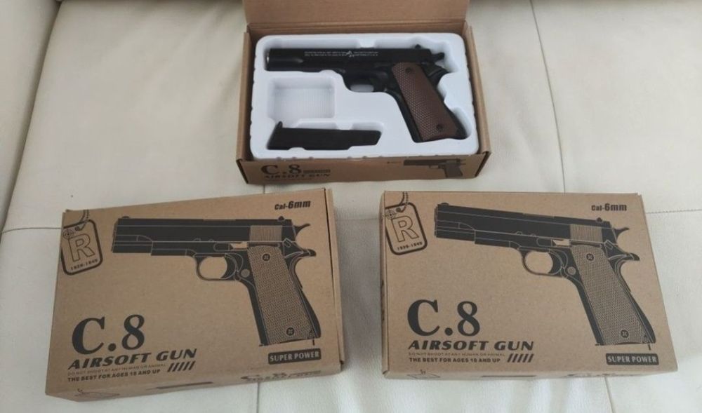 Pistol cu bile full metal Airsoft Propulsie-Arc + bile Plastic ABS 500
