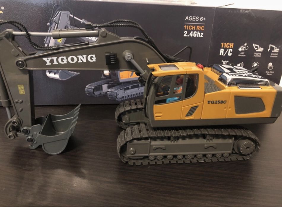 Set excavator+basculanta telecomanda, metal,  baterii reincarcabile