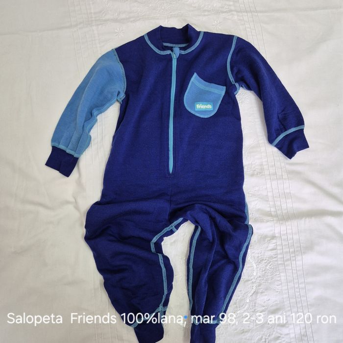 Salopete 100%lana Merinos,mar 98,2-3 ani, stare impecabila