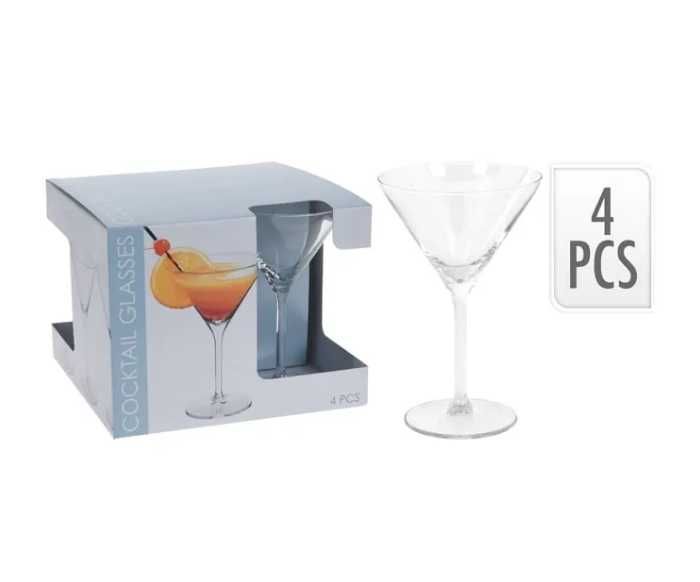 Set 4 pahare cu picior 260ml, in cutie, pentru Martini