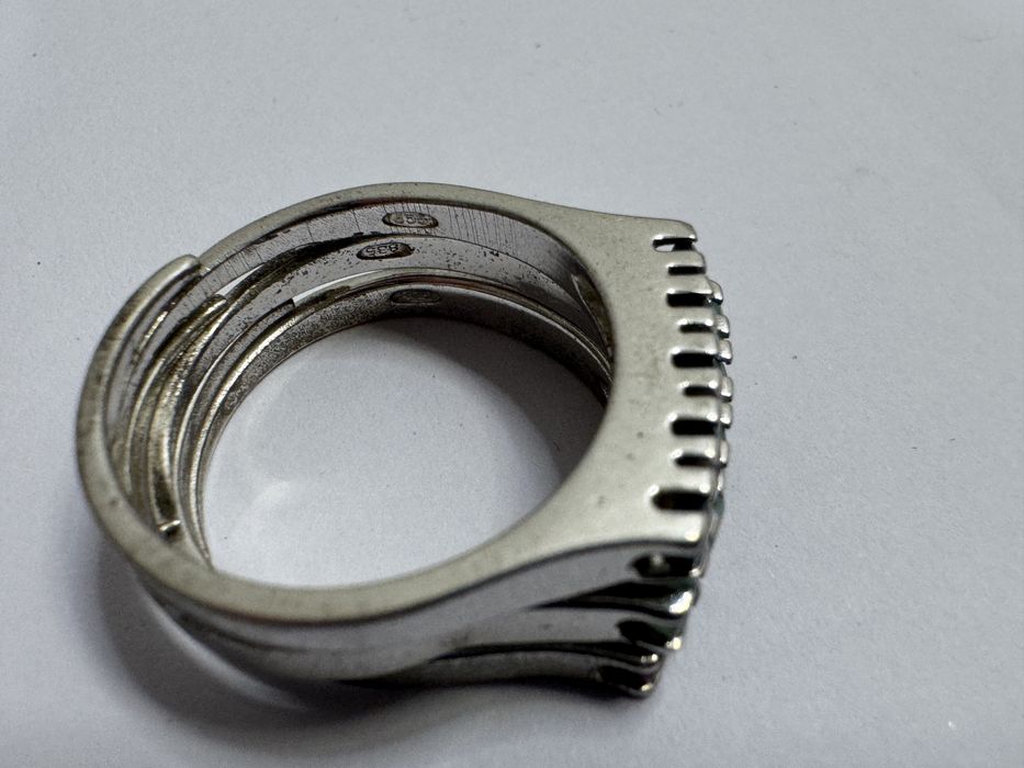 Set 3 inele argint 925, cu pietre pretioase (safir, smarald, rubin)