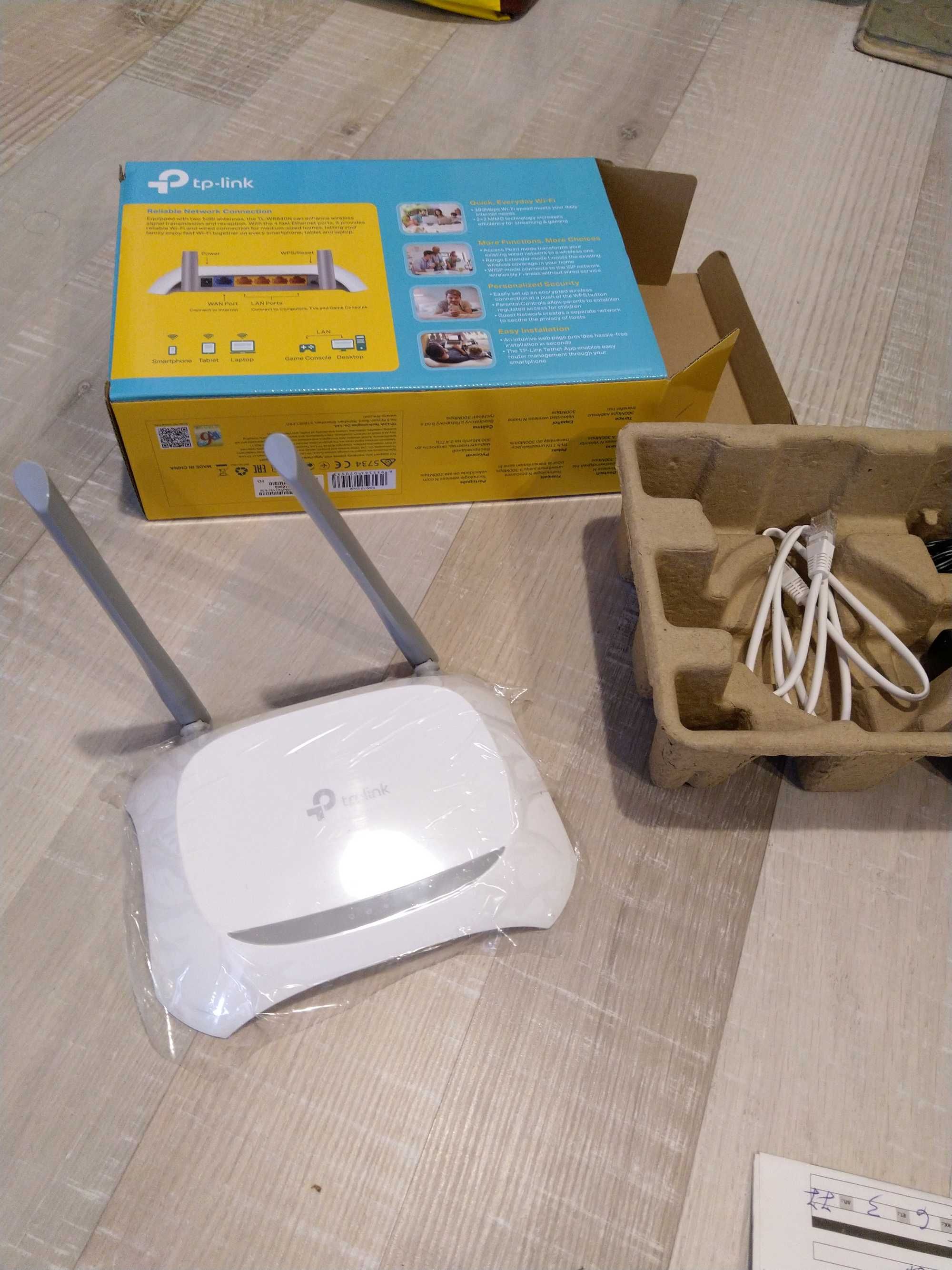 Рутер НОВ TP-Link WR840N 300 Mbps НОВ, разпечатан