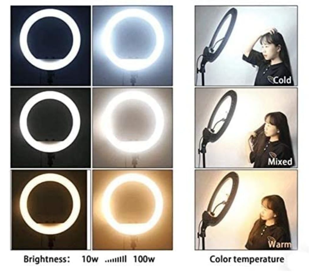 Lampa circulara led selfie Ring Light RL-18 45cm trepied telecomanda