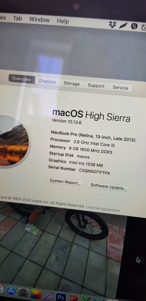 MacBook PRO 13,3" - Retina display 500 SSD,8 GB RAM