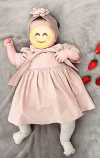 Rochie bebe fetita - rochita 3-6 luni  roz prafuit
