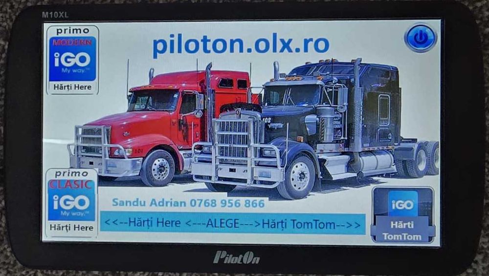 Gps PilotOn M10XL 3 softuri cu Harti Here & TomTom - DISCOUNT 10 LEI