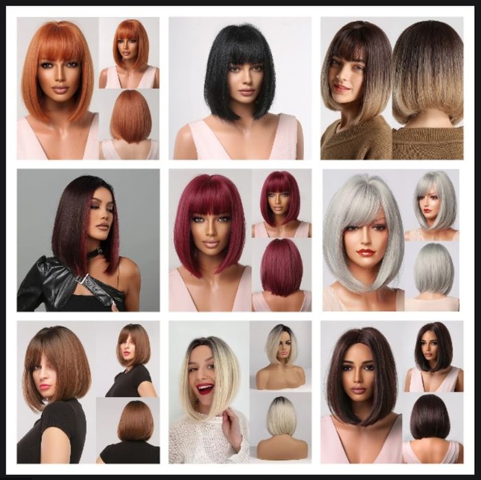 Peruci bob drepte, NOI, diverse culori, peruca ieftina