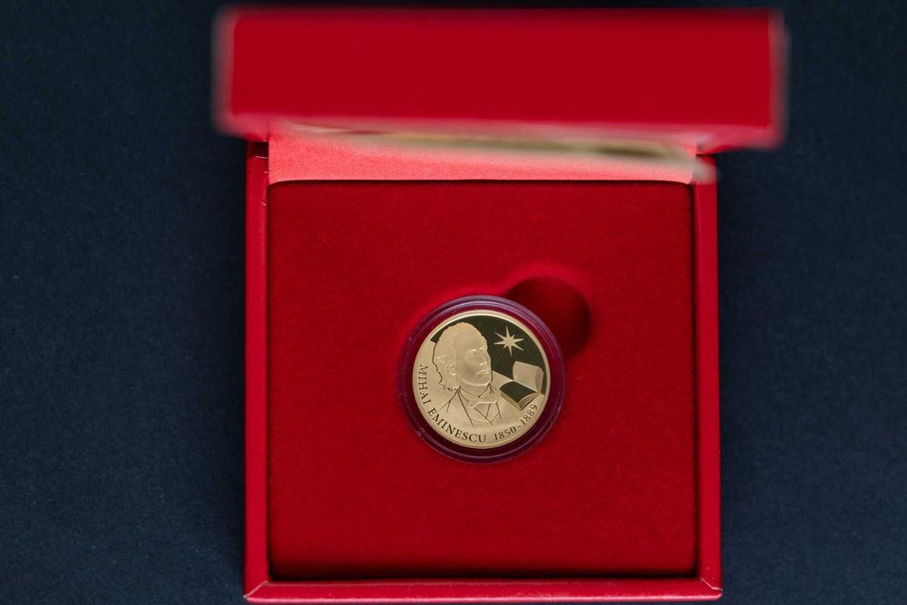 Monedă Aur: Mihai Eminescu — 50 lei — RM — 2025