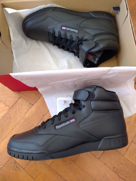 Reebok 45.5 30 см Мъжки кожени черни сникърси високи маратонки