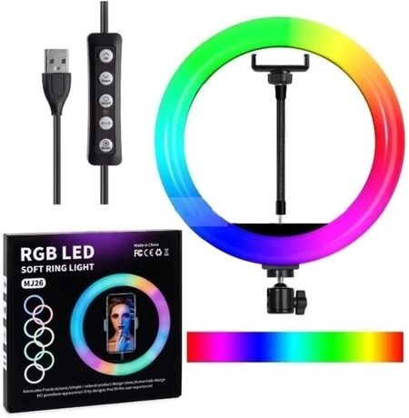 Кольцевая лампа RGB  цветные оттенки