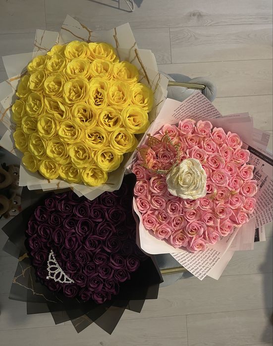 Buchete flori trandafiri  de sapun parfumati