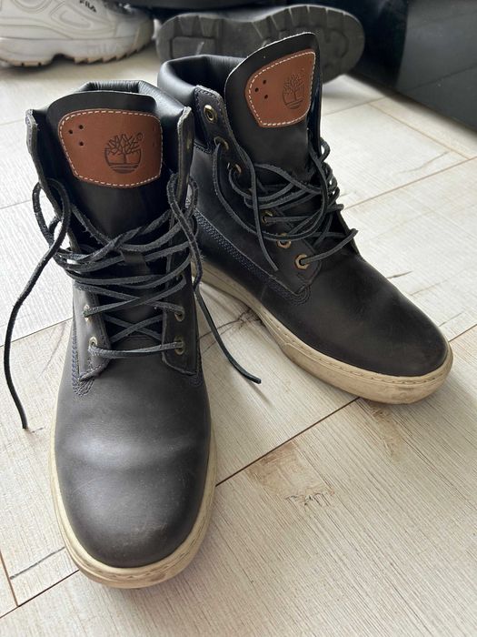 Bocanci Timberland din piele, Gri-albastrui, 43