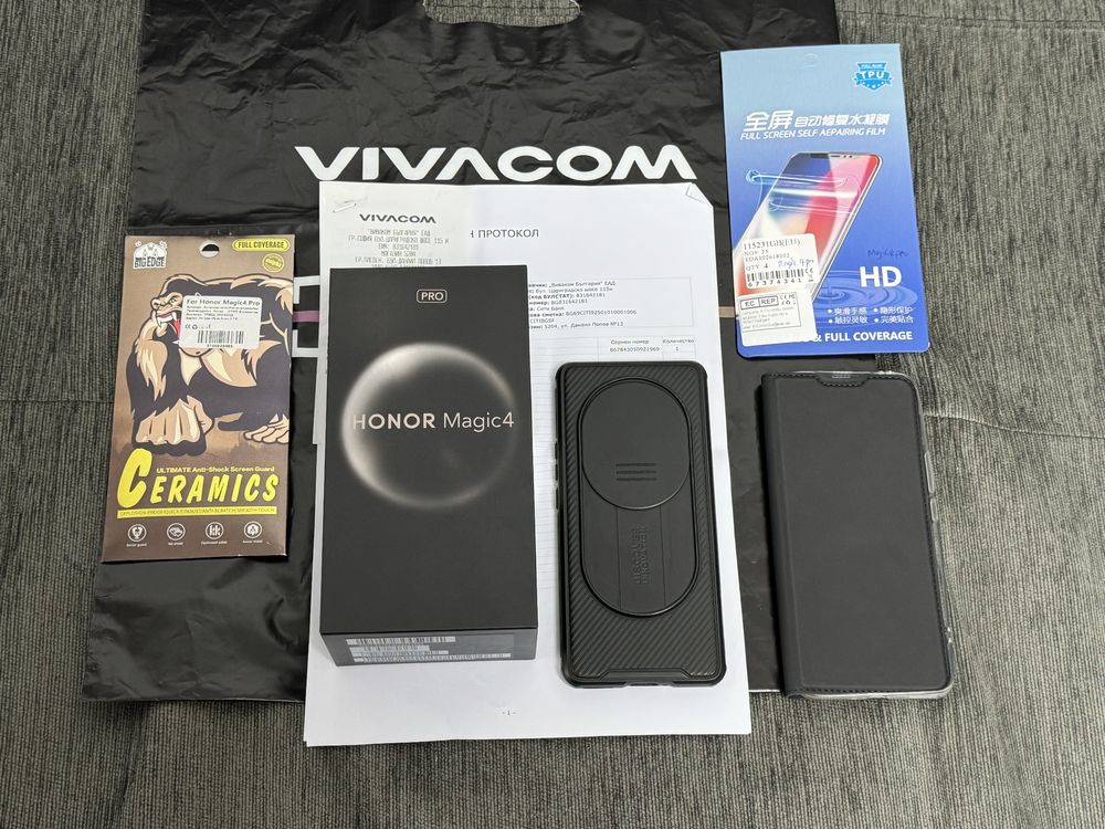 KATO НОВ 256GB Honor Magic 4 Pro Vivacom Гаранция 2025г. Black