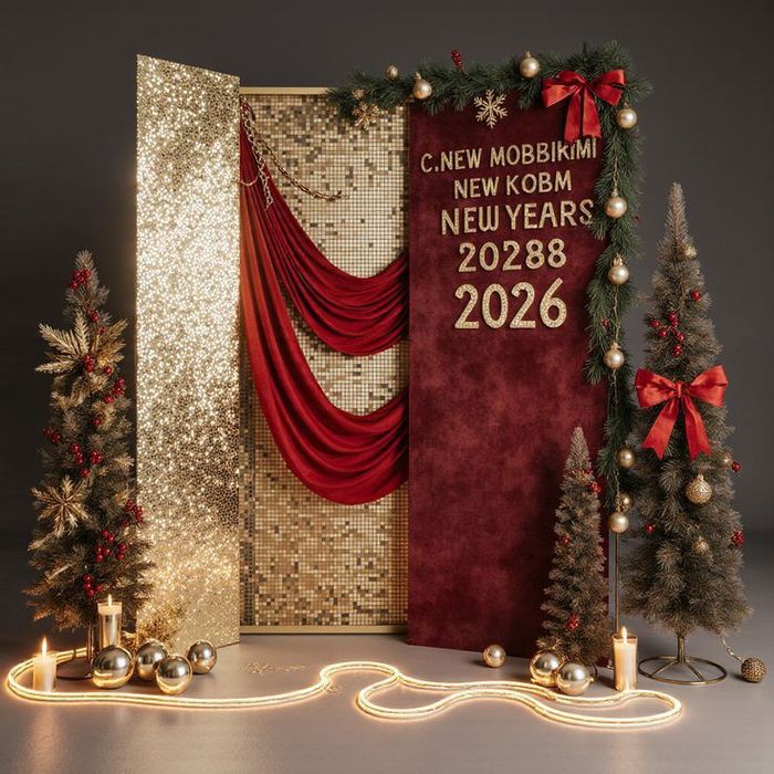 Оформление на новый год входной группы.