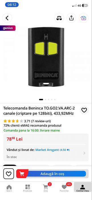 Telecomanda programabila 433 beninca