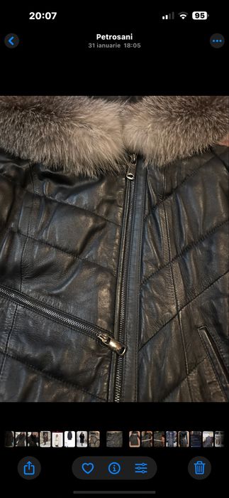 Geaca de piele cu blana