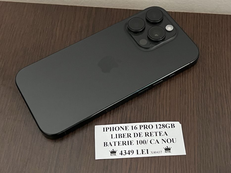 Amanet Royal CB: Iphone 16 pro 128gb Neverlocked 100 baterie ca nou